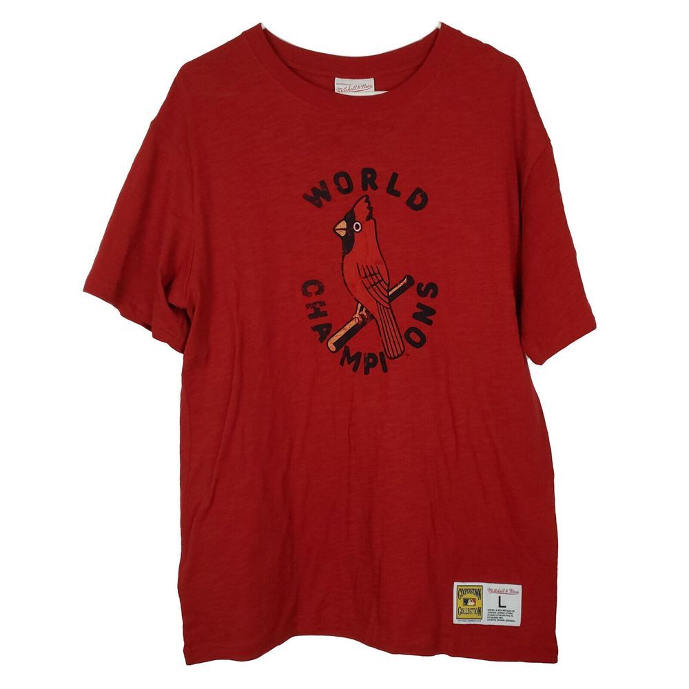 St. Louis Cardinals Mitchell‎ & Ness MLB L Large Shirt World Champions Red NWT